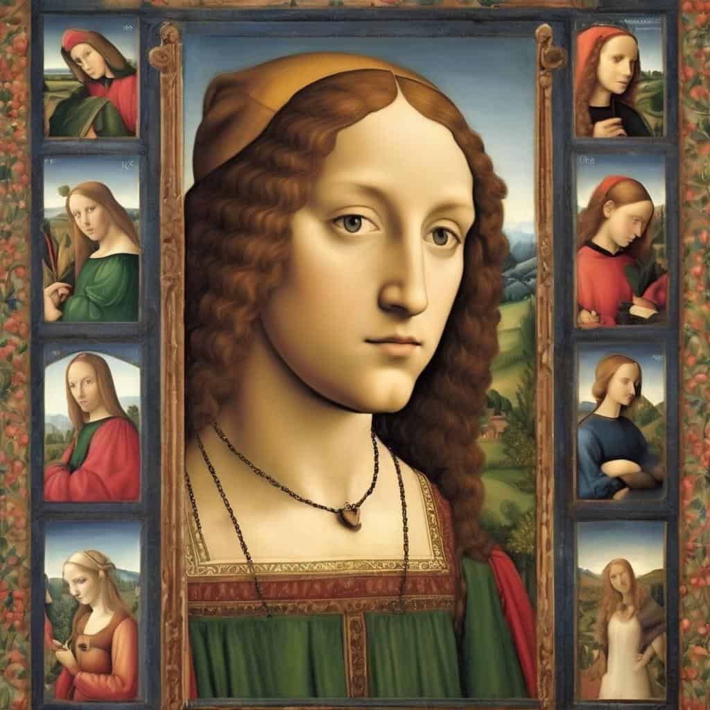 Λεπτομερή εικόνα με διάσημες ελαιογραφικές δημιουργίες και καλλιτέχνες, που αποτυπώνουν την τέχνη και την εικόνα στην ελληνική τέχνη.